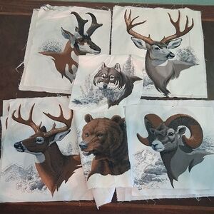 Fabric Panel Pieces - Canadian Mtn Wildlife  - Cotton 6609